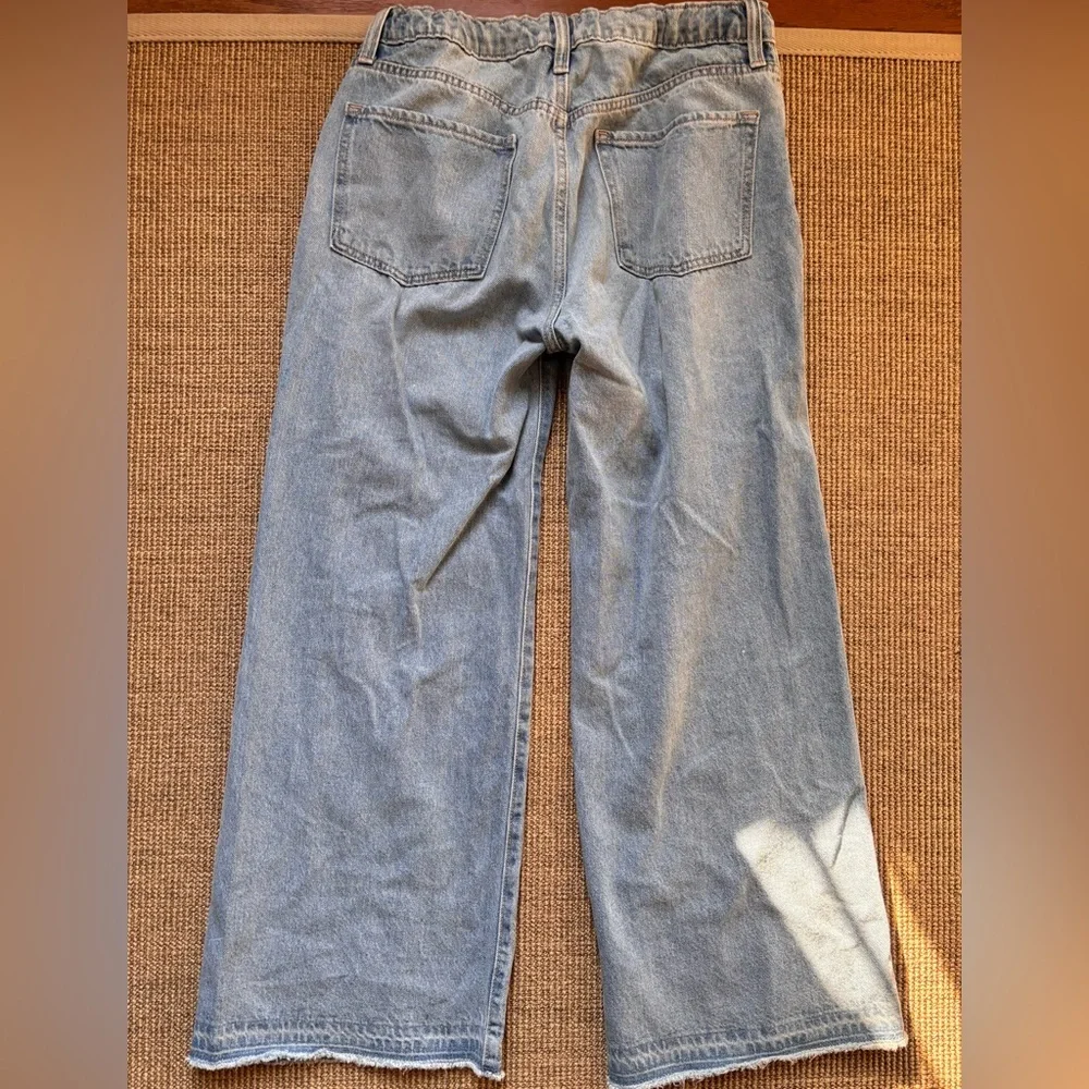 Old Navy Kids Light Blue High Rise Baggy Wide Leg Jeans 18+